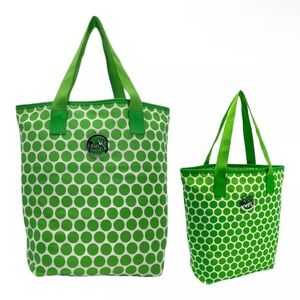 Michael Kors Nylon Kiki‎ Green Geometric Large Tote Bags